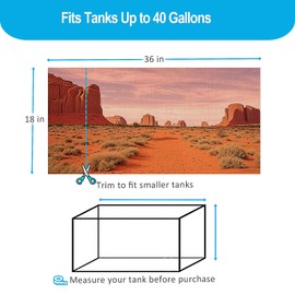 Duedusto 3 Pcs Reptile Tank Background, Bearded Dragon Tank Accessories, 36x18 inches 40 Gallon Polyester Terrarium Background Décor for Leopard Gecko, Crested Gecko, Turtle, Bearded Dragon