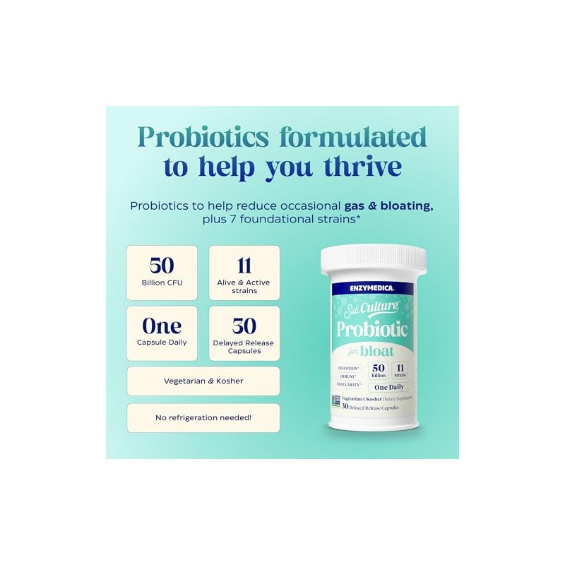 Enzymedica Probi?ticos Subculture para Gases e Hinchaz?n