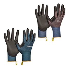 Gebol Viola / 2 Pairs / Size S (Size 7) / Garden Gloves Double Pack with Touch Function / for Women / Blue and Orange