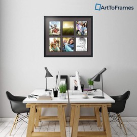 Art to Frames Double-Multimat-1055-119/89-FRBW26079 Collage Photo Frame Double Mat with 6-8x10 Openings and Satin Black Frame