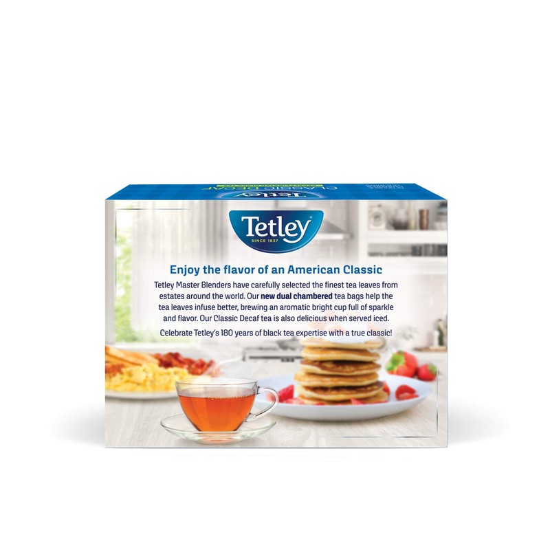 Tetley Black Tea, Decaffeinated Classic Blend, 72 Tea Bags (Pack