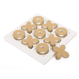 NIKKY HOME Acrylic Tic Tac Toe Wood Board Game Classic Coffee Table Decor Decorative Wooden Travel Game for Family, Gold