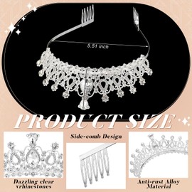 20 Pcs Crystal Queen Tiara Crown for Women with Combs, Silver