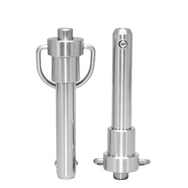 Generic Pin Dia.8mm Quick Release Pin Ball Lock Pins Button Type with Ring Handle，Stainless Steel Pull Quick Lock Pins Length 10-100mm,Free Lanyard Cable-2Pack (Clamping Length(L):39mm)