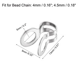 uxcell Ball Chain Connector, 4mm 4.5mm Double Ring Style Link Stainless Steel Loop Connection, Pack of 50