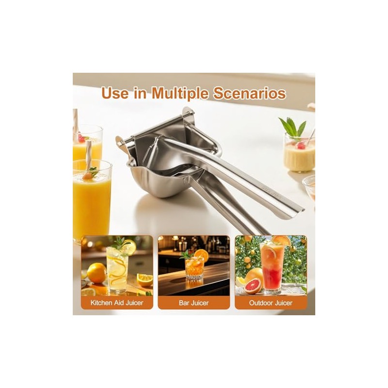 Heavy Duty Metal Lemon Squeezer-Stainless Steel Manual Fruit Juicer Hand