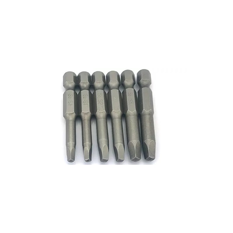 Silverhill Tools 6pc Square Drive Power Bit Set (SQ1, SQ2,