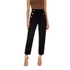NuNu Yong Women's Casual High Waisted Ankle Cropped Pants Elastic