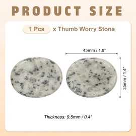 PATIKIL Thumb Worry Stone for Anxiety, Natural Oval Crystal Stone, Polished Gemstone Hand Carved Pocket Rock Anxiety Crystals for Women Stress Gifts Meditation, Foggy Blue