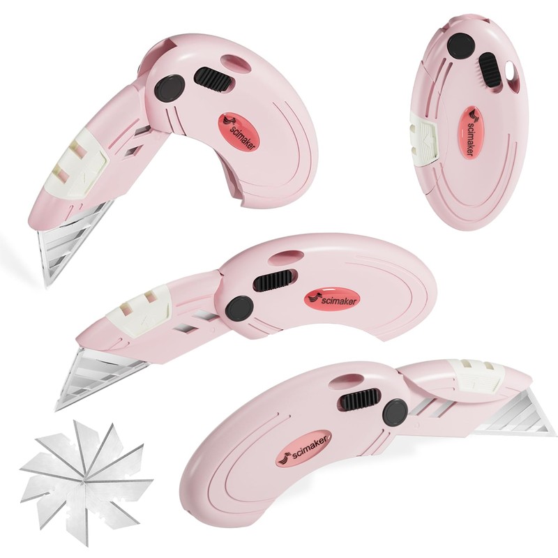 Box Cutters Utility Knife Set Lightweight 4- Pack Folding Razor