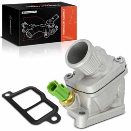 A-Premium Engine Coolant Thermostat Housing Assembly with Sensor Compatible with Volvo S60 2003-2005, V70 2003-2007, 2.4L, Replaces for 8636571, 8636572