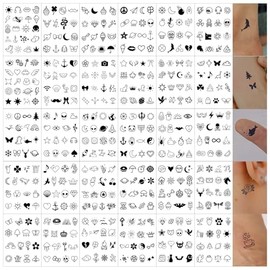 30 Láminas, 480 Unidades, Mini Tatuajes Temporales Adhesivos para Dedos Y Manos de Hombres Y Mujeres; Mini Tatuajes Temporales para Niños Y Niñas; Peq