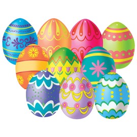 Beistle 44307 10-Pack Miniature Easter Egg Cutouts for Parties, 4-1/2-Inch