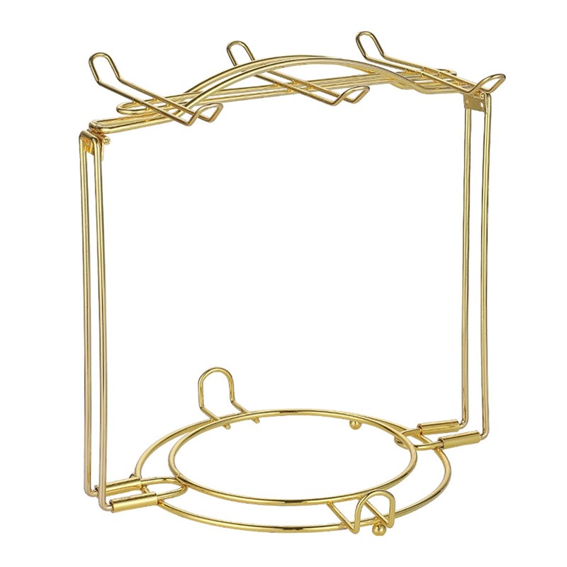 SJORHNUS Tea Cups Holder,Gold Metal Coffee Cup Tea Cups Rack,Foldable