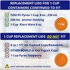 1, 2 & 4 Cup Orange, Blue, Red Replacement Lids/Covers