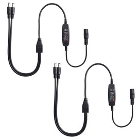 GINTOOYUN 2 PCS DC5.5mmx2.1mm Grow Light Switch Cable DC 5.5mm x 2.1mm 1 Male to 2 Female Grow Light Dimming Timer Switch Cable for Grow Light, Small Desk Lamp, Small Fan, etc (Style 2)