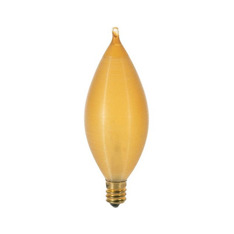 Satco S2706 25 Watt C11 Incandescent, Spun Amber, Candelabra Base,