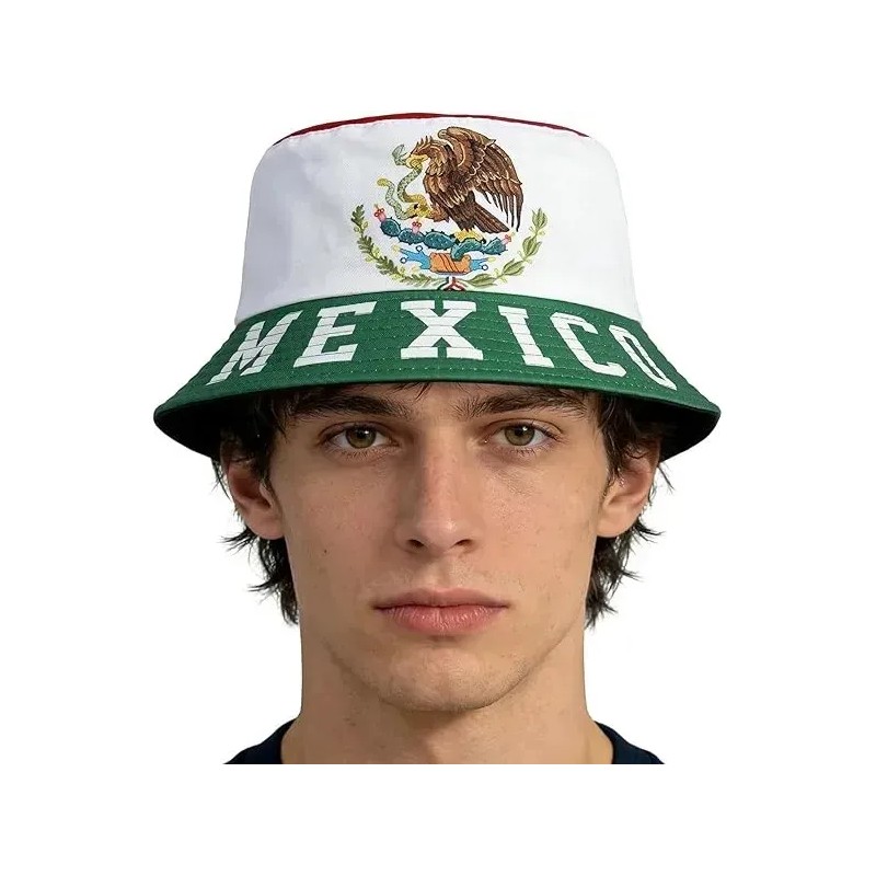 Sombrero Pescador Bucket Hat de México para Fanáticos del Mundial,