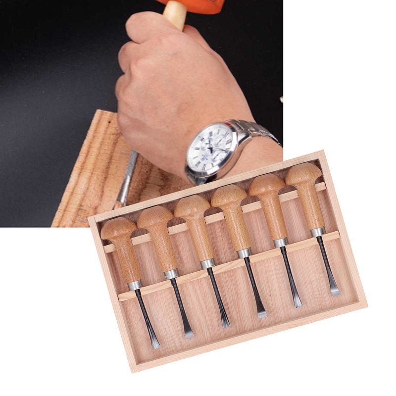 Wood Carving Chisel Set Kit Sculpture Hand Tools Mushroom Handle