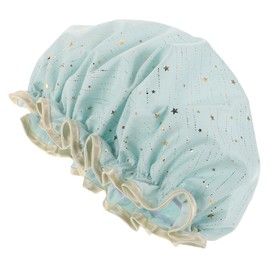 Baluue Double Thickened Shower Cap Bathing Cap Reusable Shower Cap Elastic Bath Hair Caps Hair Bonnet for Sleeping Bathing Salon Hair Cap Nursing Caps for Women Peva Light Green