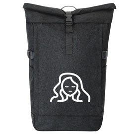 Huuraa Messenger Backpack Virgo Zodiac Symbol Gift 30-44 Litres Black Melange Roll-Top Fairtrade Virgo Gift Idea