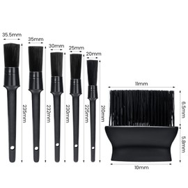 HUSAIHU 6PCS Car Detailing Brush Set, Car Cleaning Brush and Dust Collector, Suitable for Cars, Motorcycles, Tires, Dashboard, Engine, Interior, Exterior, Leather Seat, Vents, Badges (6 PCS)