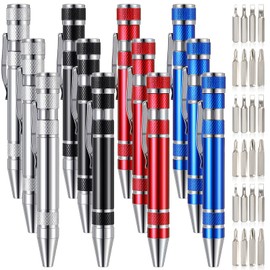 Mudder Pen Screwdriver Gifts Multitool Handy Tool 8 in 1 Magnetic Pocket Screwdriver Precision Function for Mini Gadgets(12 Pieces)