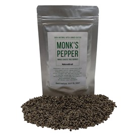 Monk's Pepper, Whole Chaste Tree Berries, Made from 100% Vitex Agnus-castus, Whole Berries - Net weight: 1.5oz/42.5g