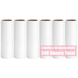 2.95 inch Lint Roller Refill for MINGRACE Mini Lint Roller Travel Size Lint Remover Refills for Clothes, 6 Rolls by 40 Sheets per Roll Total 240 Extra Sticky Sheets (Refills Only)
