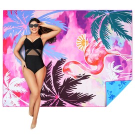 Winthome Oversized Beach Towel, Extra Large Microfibre Beach Towel for Adult, Double Sides Sand Free Quick Dry lightweight Travel Swimming Towel(Coconut, 152×203cm - 1 pack)