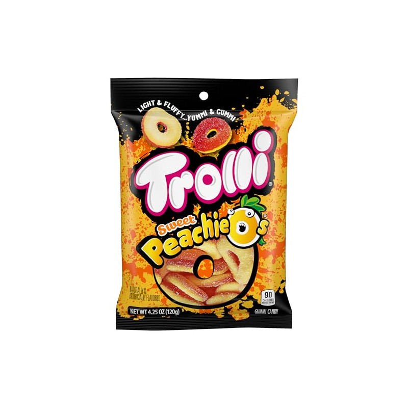 Peach Rings Sweet Peachie O's, 4.25oz Bags (Pack of 3)
