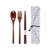Cutlery Set, Wooden Chopsticks, Spoon, Fork Set, Storage Case, 4-piece