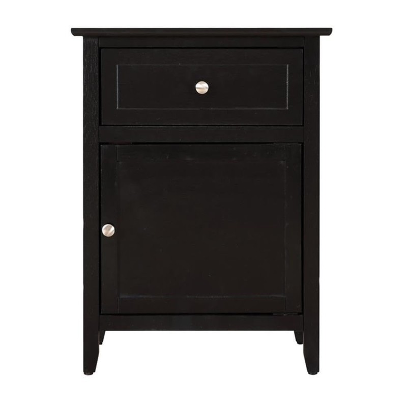 Glory Furniture Izzy 1 Drawer 1 Door Nightstand in Black