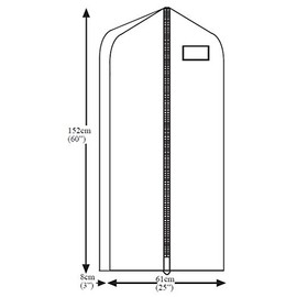 HBCOLLECTION - Kleidersack Kleiderhülle natürlicher Baumwolle Langformat (Mantel, Kleid ...) 152cm