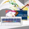 Altaroo Textile Paint, Machine Washable, 12 Colours, 12 ml Each,