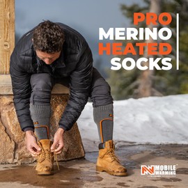 Fieldsheer Mobile Warming Men's Pro Merino Heated Socks 3.7V, Dark Gray - X-Large