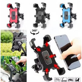 360° Adjustable Motorcycle & Bicycle Phone Mount – Anti-Slip Shockproof ABS Phone Holder