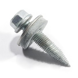 VOOXA Pack of 100 Thin Sheet Metal Screws 6.0 x 25 mm with EPDM Sealing Washer (Fine Thread) Bi-Metal Stainless Steel A2 with Steel Tip SW8, ETA Approval - Chipless, Thread-Forming Drilling Screw