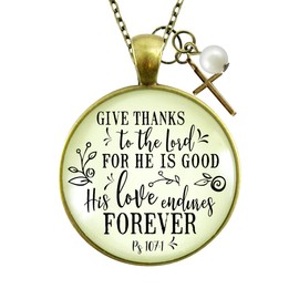 Give Thanks Necklace He is Good Faith Jewelry For Women 24"