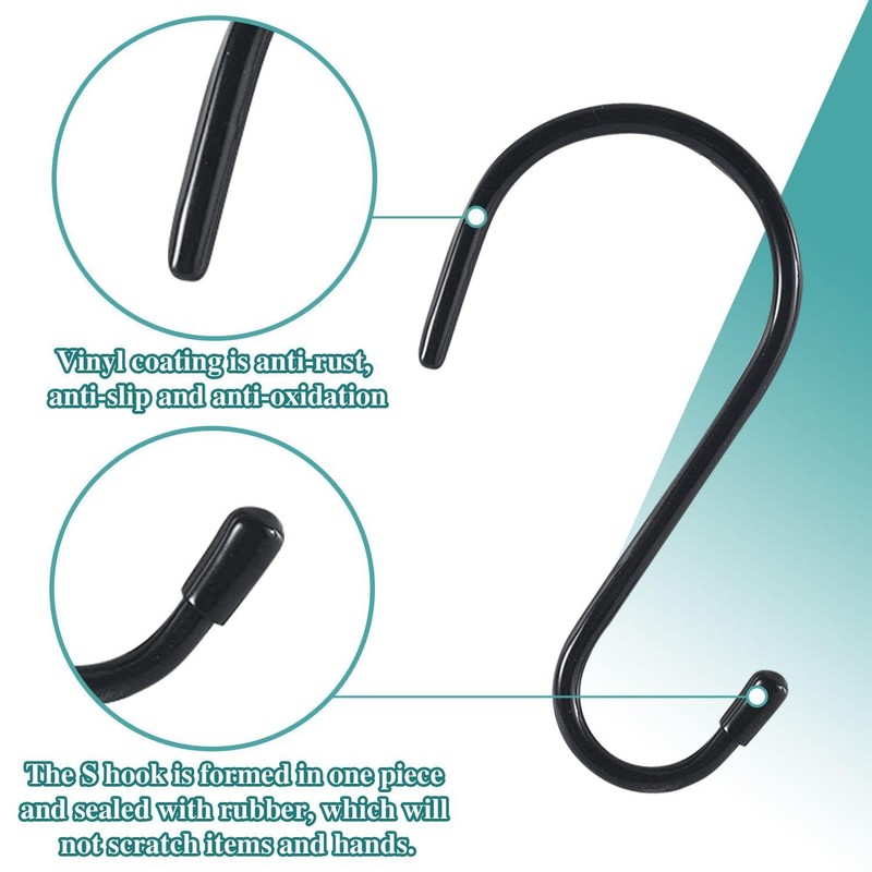 6 Pieces of S-Shaped Hooks, Metal Hooks, Coat Hooks, Kitchen