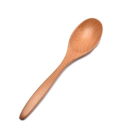 Honey ice Cream Mixer Small Wooden Spoon Wooden Tableware Household Soup Spoon (Brown, 20.5 * 4.3cm)