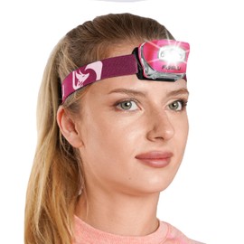 Foxelli LED Headlamp Flashlight for Adults & Kids, Running, Camping, Hiking Head Lamp with White & Red Light, Comfortable Headband, Lightweight & Waterproof, 3 AAA Batteries