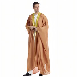 Musuly Men's Kaftan - Traditional Thobe Abaya Djellaba, Camel