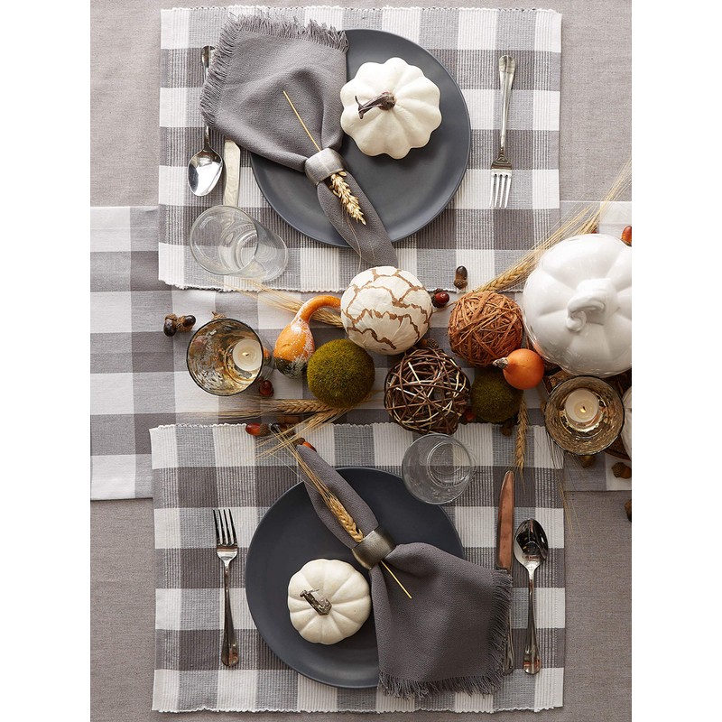 DII Buffalo Check Collection, Classic Farmhouse Tabletop Set, Placemat Set,