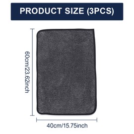 Asheyya 3PCS Bathroom Drying Cloth, Bathroom Drying Cloth 40x60cm, Thickened Absorbent Traceless and Lint-Free Car Towel