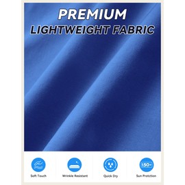 Mens Lightweight Hybrid Hiking Shorts 7" Inseam Athletic Outdoor Performance Quick-Dry Breathable Flat-Front Travel Casual Short UPF 50+ (Color: Blue EVE, Size: 34)