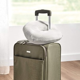 Pikolin Home - Viskoelastisches Zervikalkissen für Reisen mit geringer Festigkeit, atmungsaktiv und mit waschbarem Bezug mit Reißverschluss, 28 x 28 cm