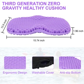 Kayak Gel Seat Cushion, Thicken Waterproof Kayak Boat Seat Pad, with Non Slip Cover for Sit in Inflatable Kayak, Canoe Kayak Boat Accessories