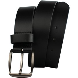 Millennial Belt - Full Grain Leather Belt with Nickel Free Buckle, Black, 34 Inch