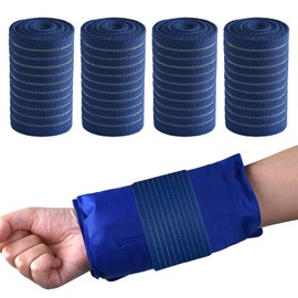 4-Pack Reusable Ice Pack Strap - 35.5"x3" Hook and Loop Elastic Holder & Extender Belt for Secure Ice Pack Wrap, Blue
